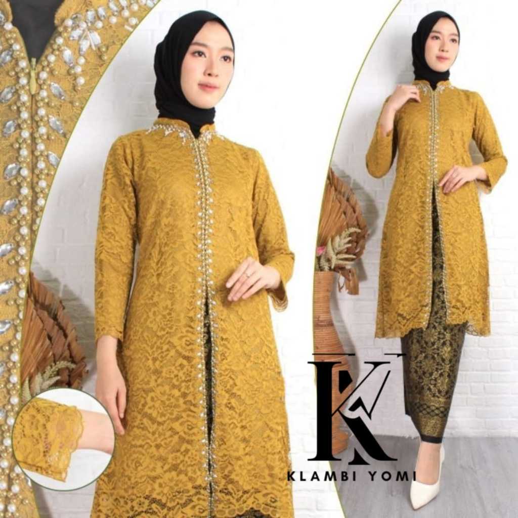 yomi store kebaya tunik moderen payet mewah ukuran  m l xl xxl