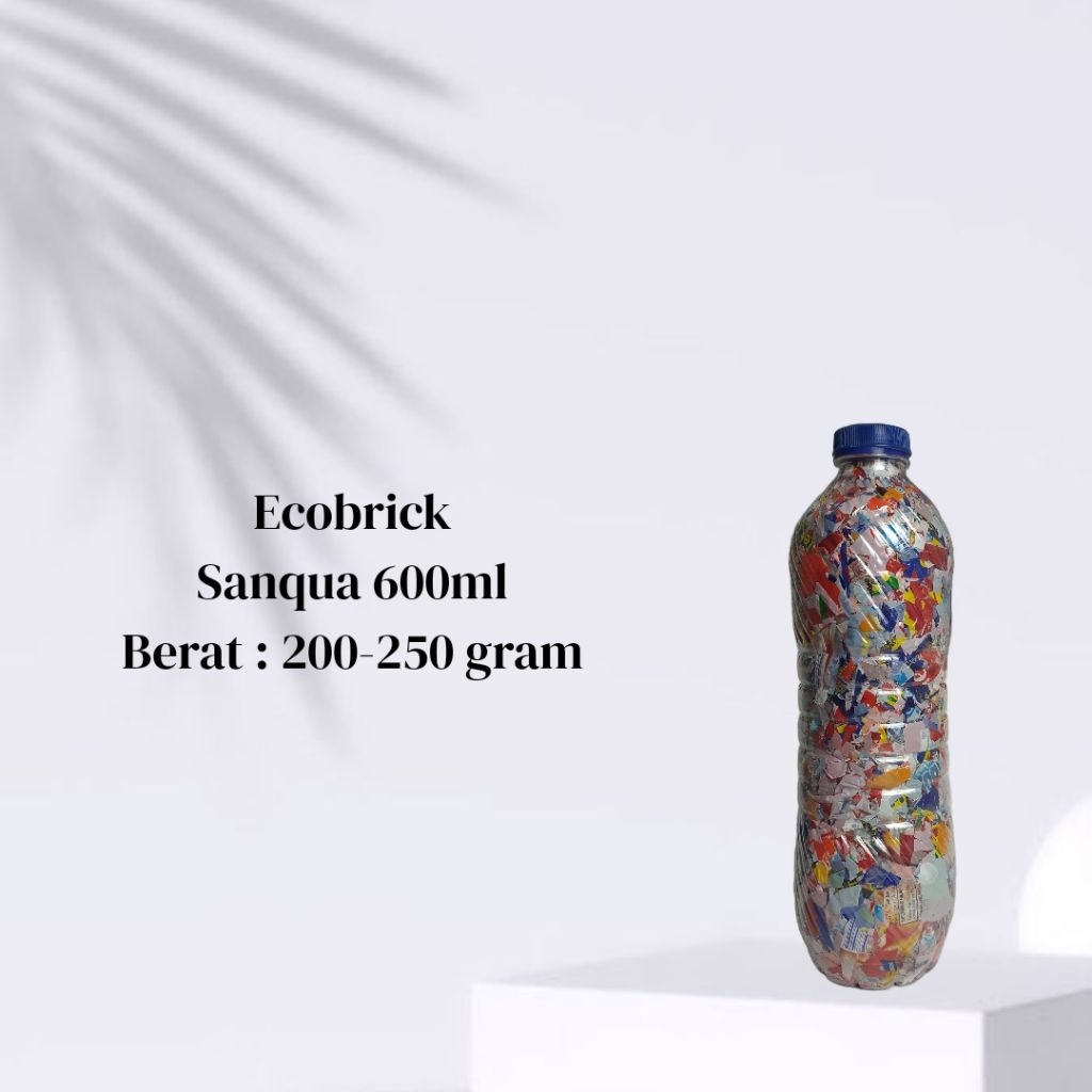 Ecobrick Sanqua 600ml 200-250gram Plastik Potongan Kecil Padat