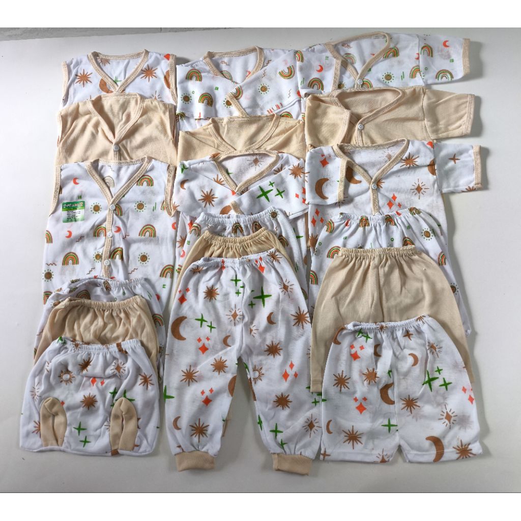 Serian Coklat susu 18 pcs paket lahiran setelan baju bayi baru lahir serian coklat susu
