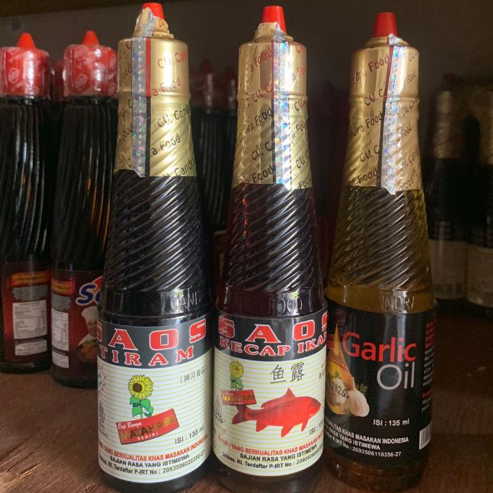 

CAP BUNGA MATAHARI 135 ML - Raja Rasa Minyak Wijen Kecap Ikan Saos Tiram Udang Inggris Tiram Udang Asin Garlic Oil Bawang Putih