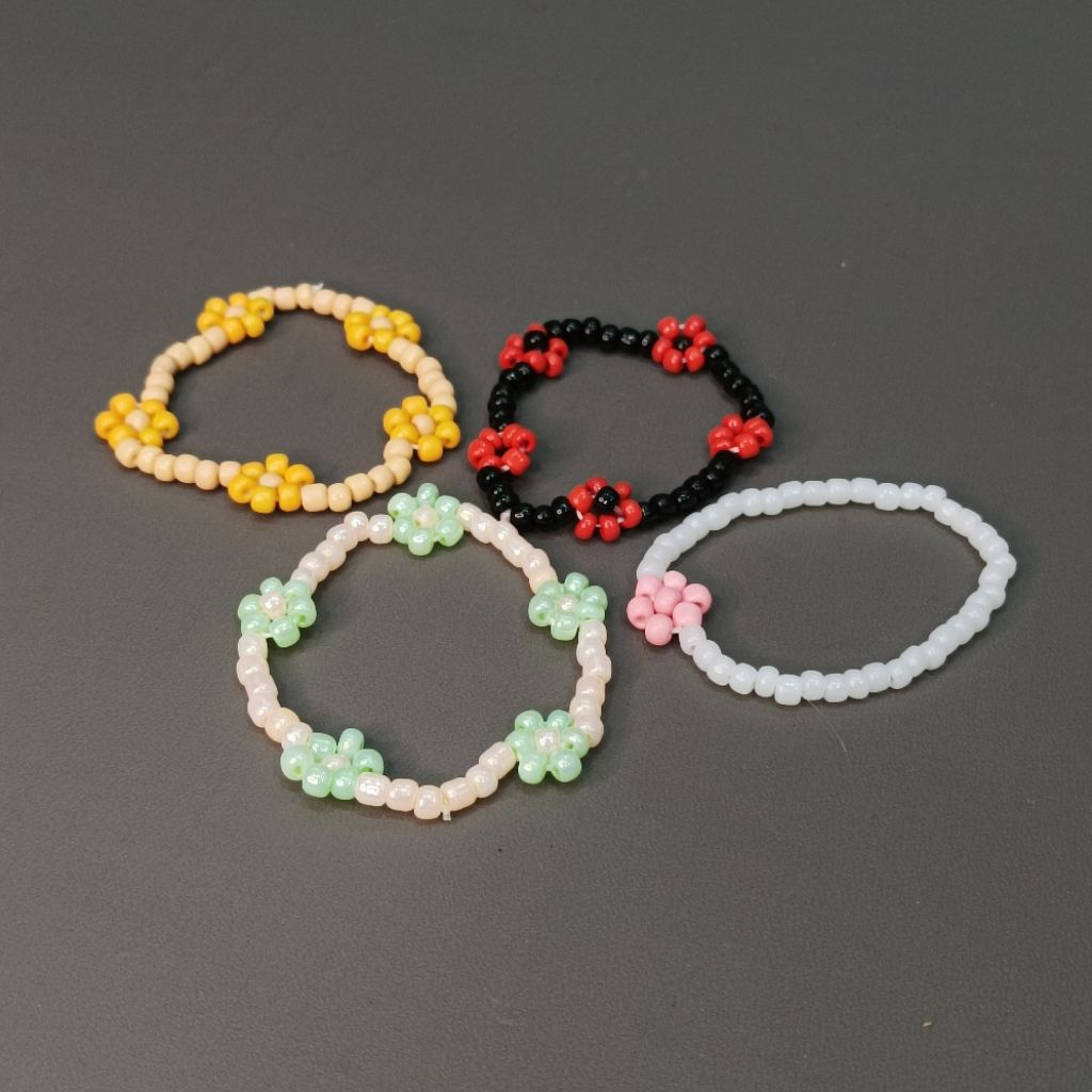 Gelas Elastis Mute / Manik-manik Bunga Lucu / Custom