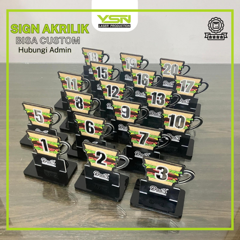 

Table Sign Acrylic I Sign Holder Acrylic I Papan Nama Akrilik I Akrilik Sign I Table Sign I Social Media Sign Acrylic