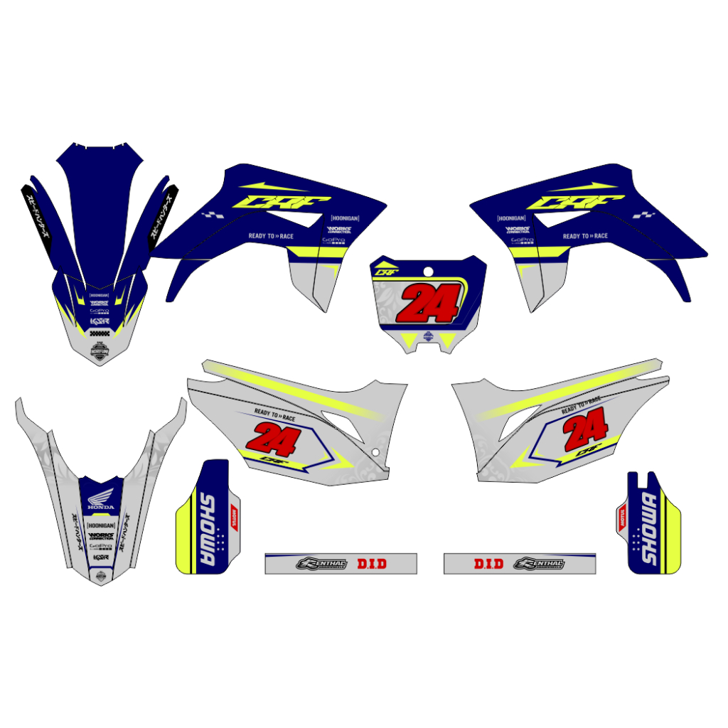 Decal Stiker CRF 150 L warna biru abu simple