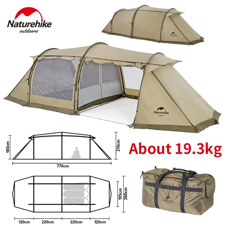 Tenda Naturehike Aries Alpha NH22YW004 Tenda Camping Double Layer Kemah 4 Orang Keluarga Frame Alloy