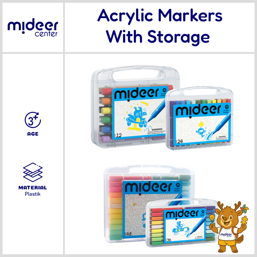 

Mideer Acrylic Markers With Storage Spidol Akrilik Model Terbaru