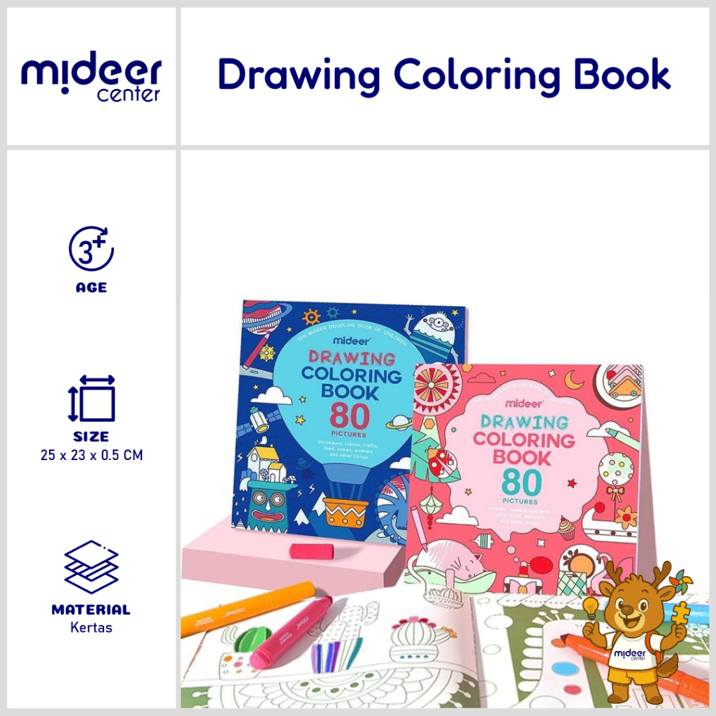 

Mideer Art Coloring Drawing Colouring Book Buku Mewarnai / Warna Edukasi Anak Anak Laki Laki Perempuan