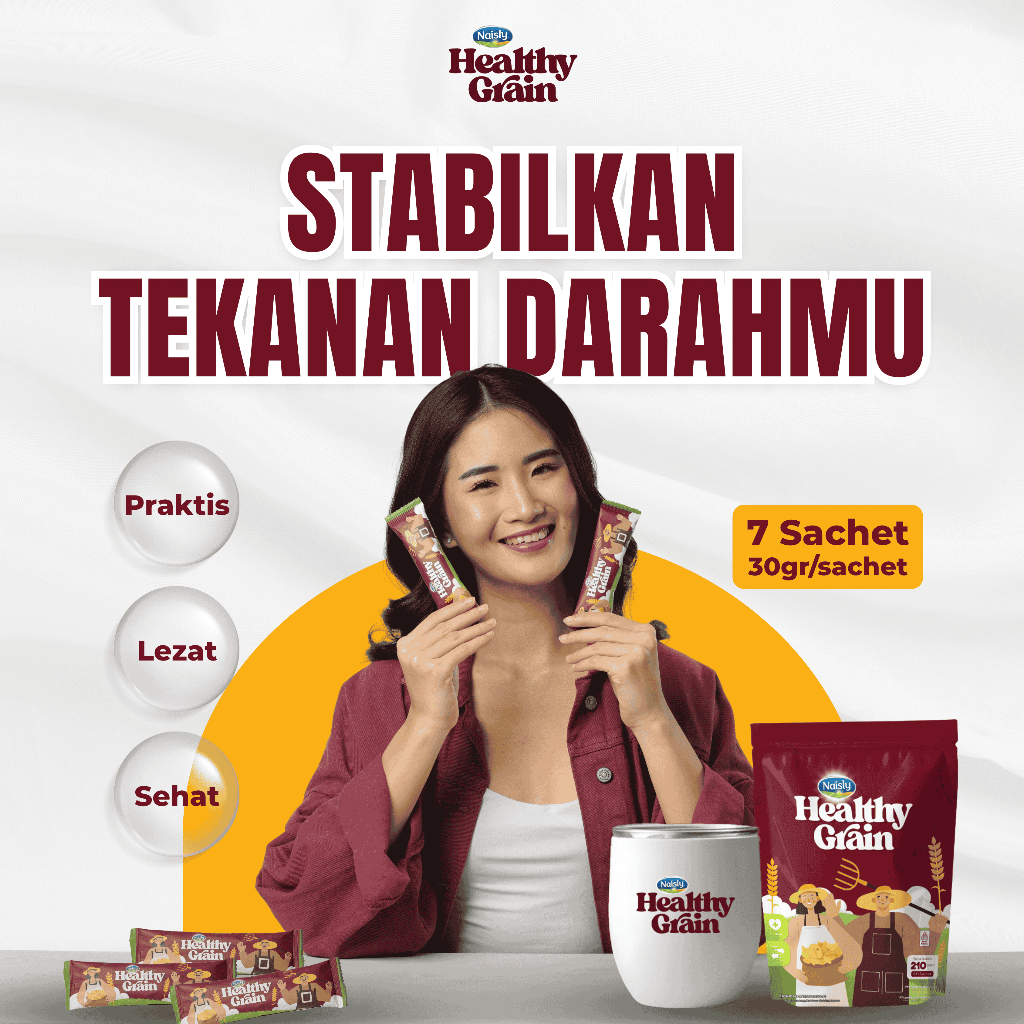 

HealthyGrain Minuman Oat Multigrain Kaya Serat Bantu Stabilkan Tekanan Darah & Menurunkan Hipertensi