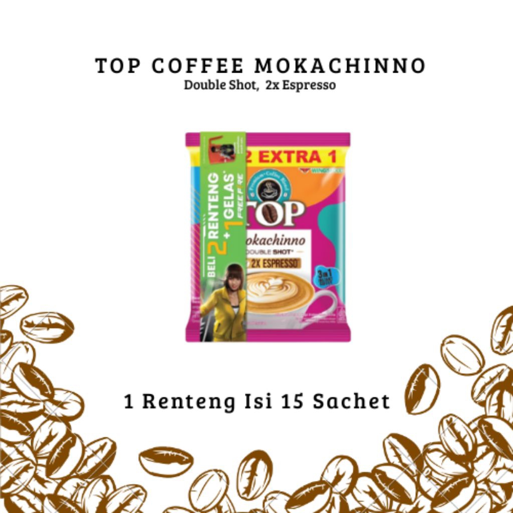 

TOP COFFEE MOKACHINNO ( 1 Renteng Isi 15 Sachet)