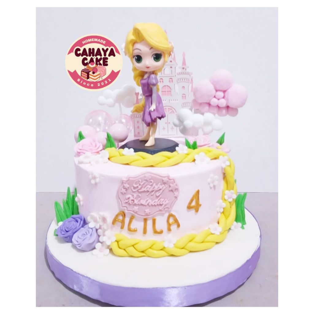 

Rapunzel Custom Cake / Kue Ultah Anak Perempuan/ Kue Ulang Tahun Rapunzel