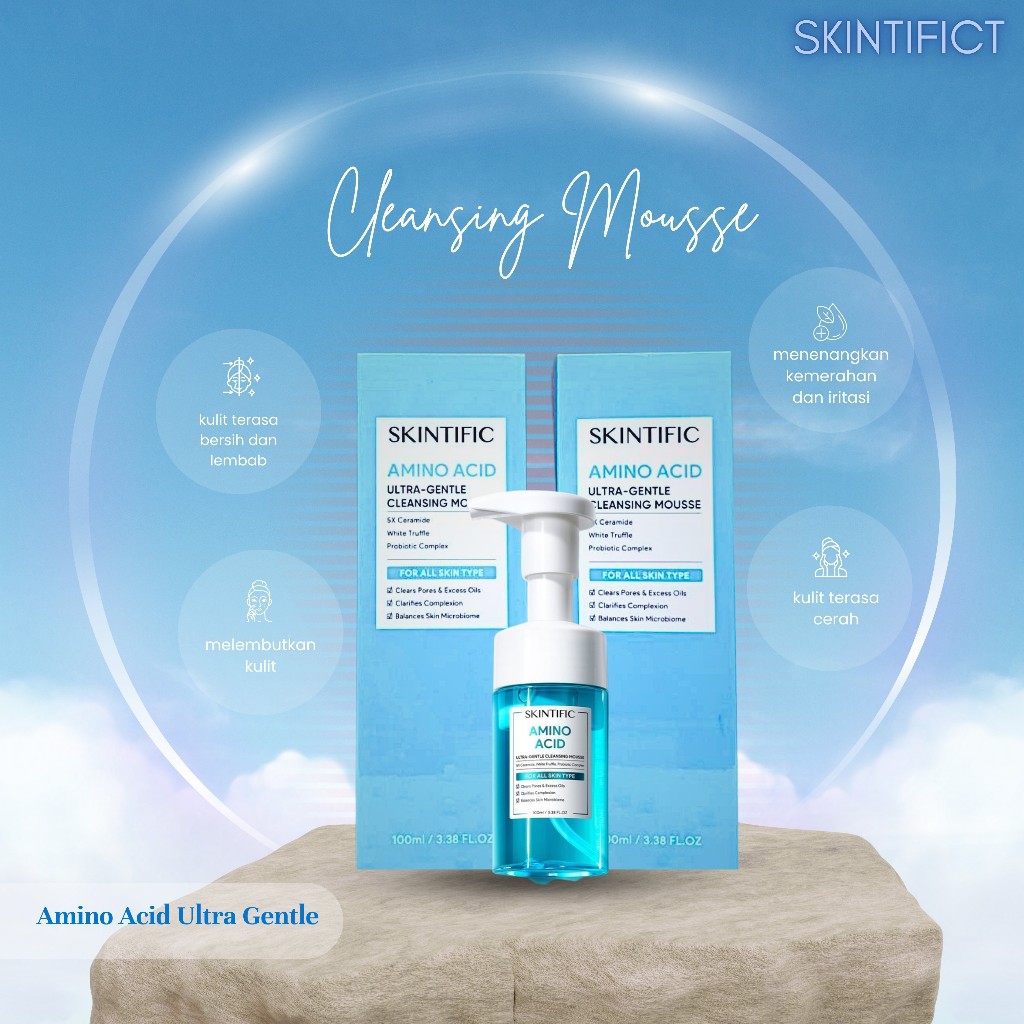 SKINTIFIC - SKINTIFIC AMINO ACID CLEANSING MOUSSE 100ML / CLEANSER AMINO / PEMBERSIH WAJAH