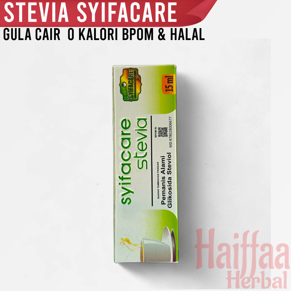 

Stevia Syifacare Natural Sweetener 15ml Gula Cair Alami 0 Nol Kalori Diet Diabetes BPOM Halal