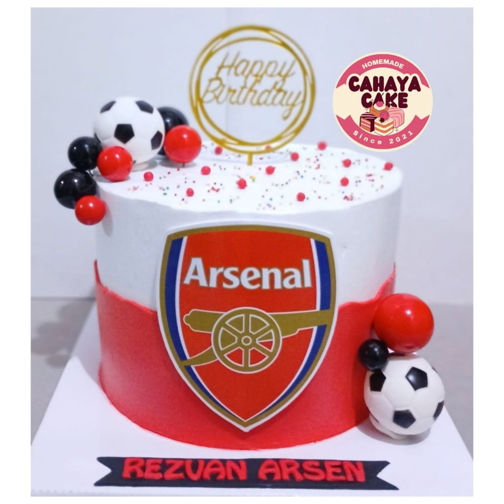 

Arsenal Custom Cake/ Kue Ulang Tahun Bola / Kue Ultah Arsenal Club