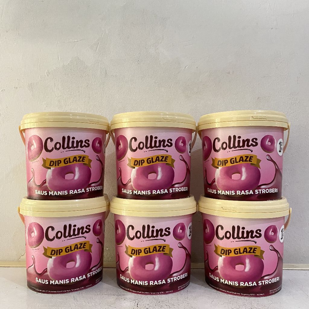 

Collins dip glaze strawberry 1 kg | collins glaze stroberi | glaze strawberry | glaze collins | glaze donat