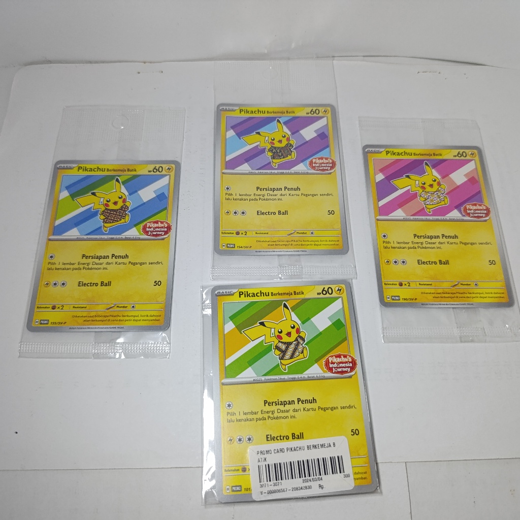 ORI Kartu Pokemon Pikachu Batik Promo Indonesia Journey Card Pokemon Pikachu Berkemeja Batik TCG V1 