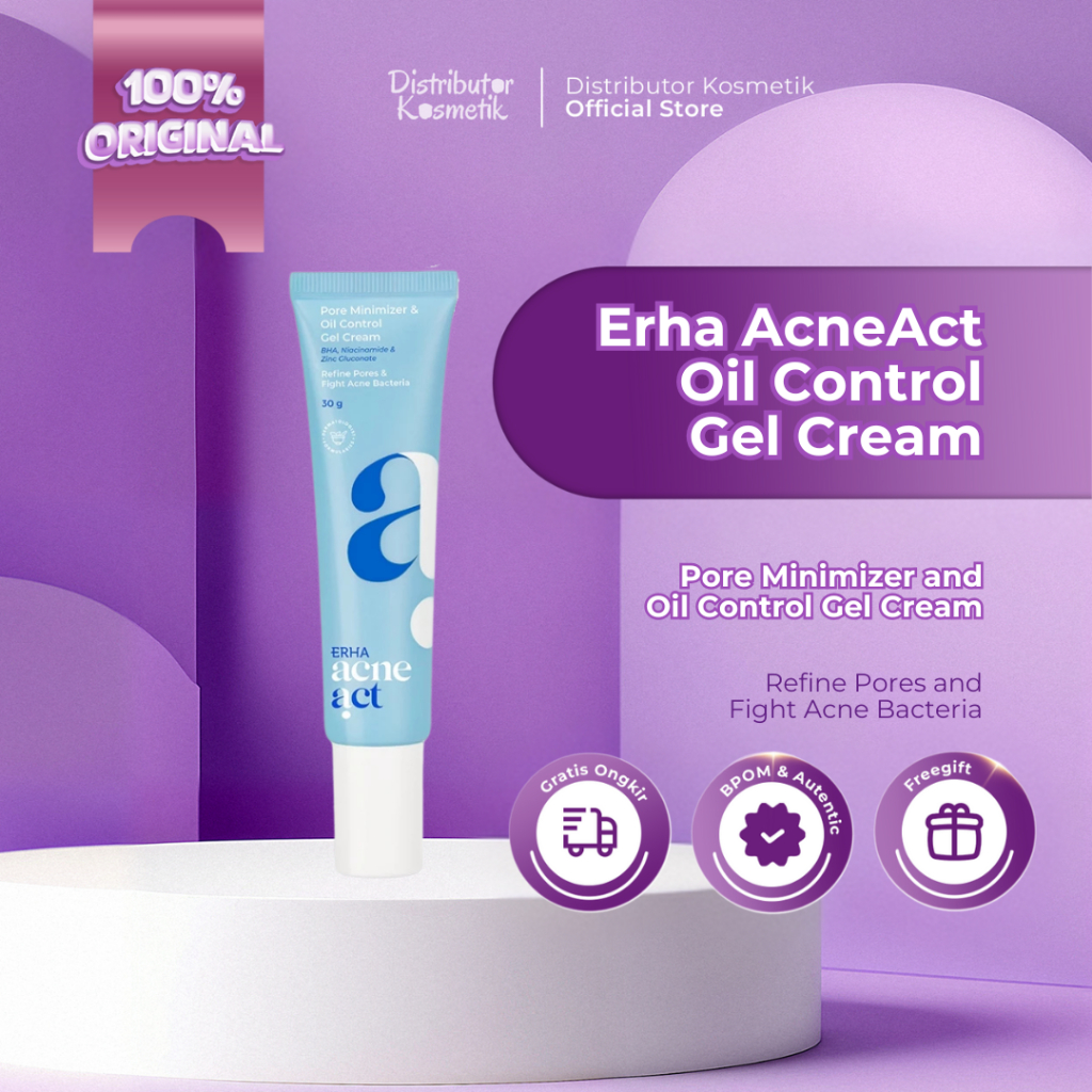 [ AGEN RESMI ] ERHA AcneAct Pore Minimizer & Oil Control Gel Cream 30g - Erha Skincare Pelembab Waja