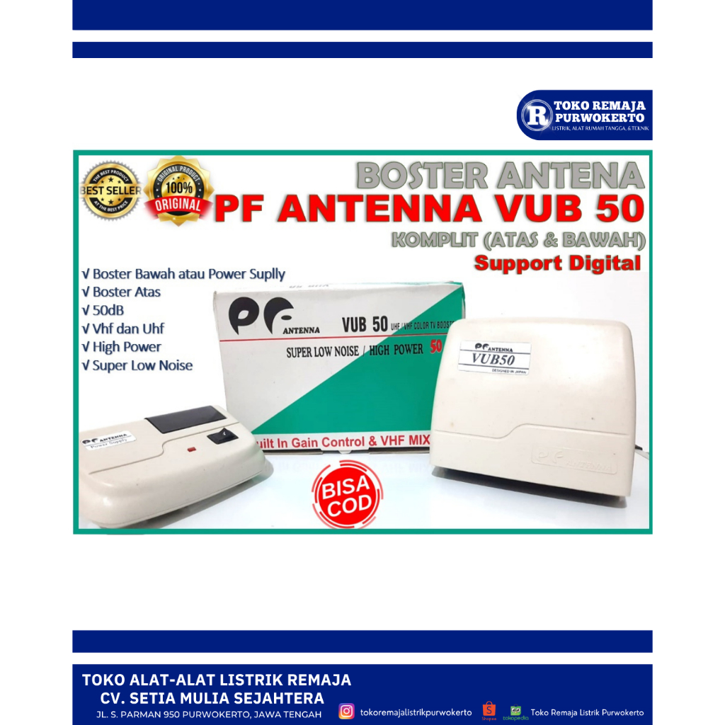 Boster Antena PF Antenna VUB 50 Booster TV Digital