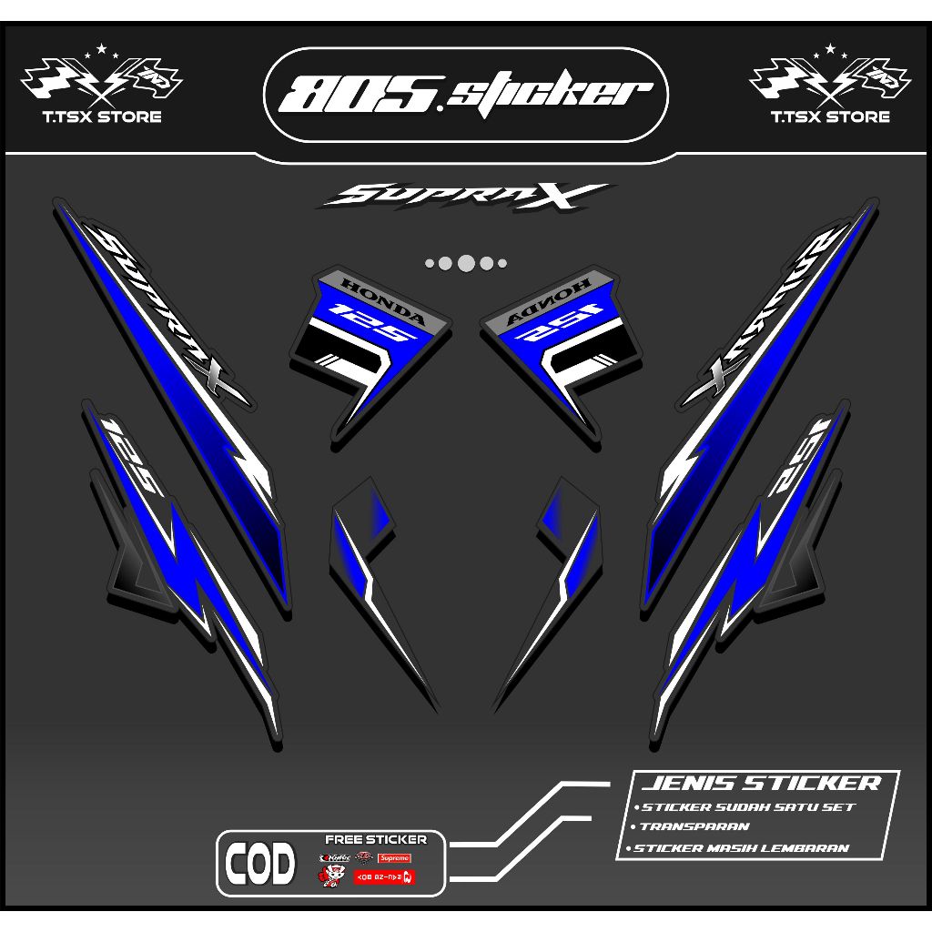STRIPING TRANSPARAN SUPRA X 125/STIKER VARIASI SUPRA X LAMA/STRIPING SUPRA X 125 TRANSPARAN KEREN