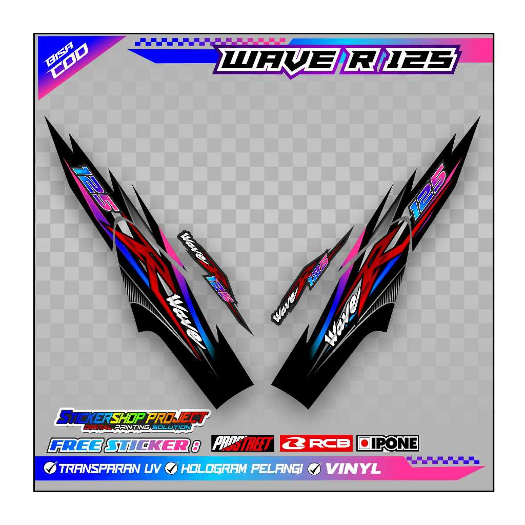 STRIPING VARIASI MOTOR SUZUKI WAVE R 125 / STICKER LIST VARIASI SUZUKI WAVE R 125