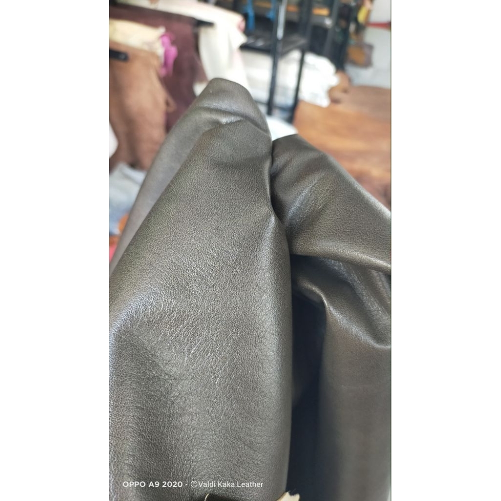 Kulit Domba asli lembaran warna spinil coklat coffe bahan jaket kulit