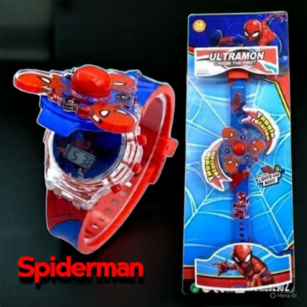 mainan Jam tangan anak music spinner Spiderman keren termurah