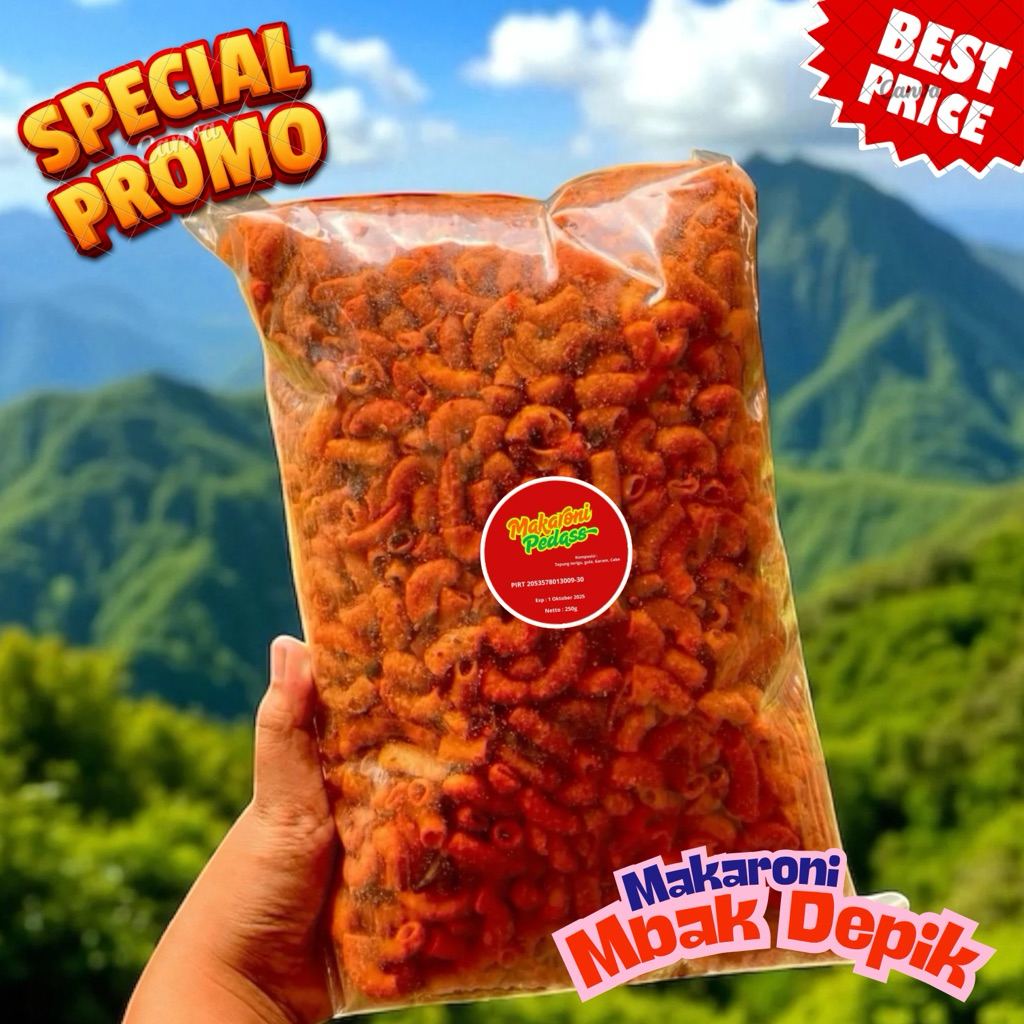 

Makaroni Pedas 250g Bumbu Super Gurih Rasa Indonesia Banget, Dibuat Dengan Resep Tradisional Keluarga