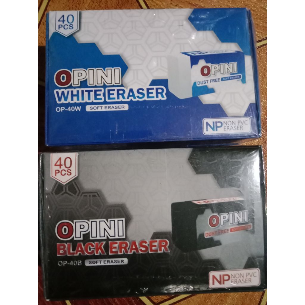 

penghapus opini 1pqk isi 40pcs ada hitam dan putih