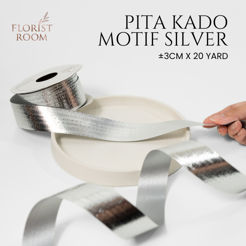 

Pita Kado Silver ±3cm x 20yard - Gift Ribbon -Hamper - Ribbon