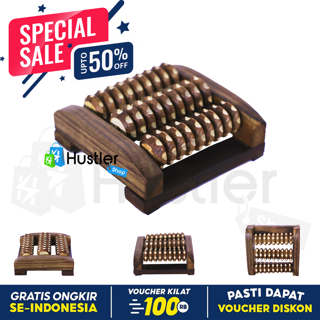 Alat Pijat Terapi Roll Telapak Kaki 3 in 1 Murah Refleksi Isi 3 Roll Saraf berbahan Kayu Alat Keseha