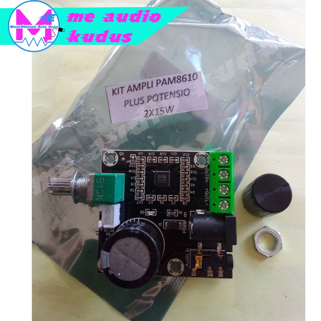 KIT AMPLIFIER PAM8610 PLUS POTENSIO 2X15WATT