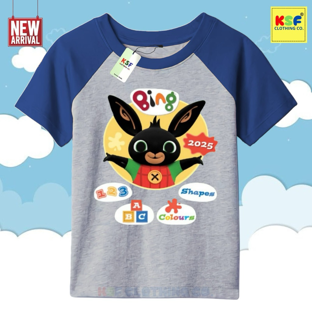 KSF - Kaos Anak Raglan (usia 1-8T) Motif Kartun BING and SULA / Atasan Baju Kaos Anak Raglan