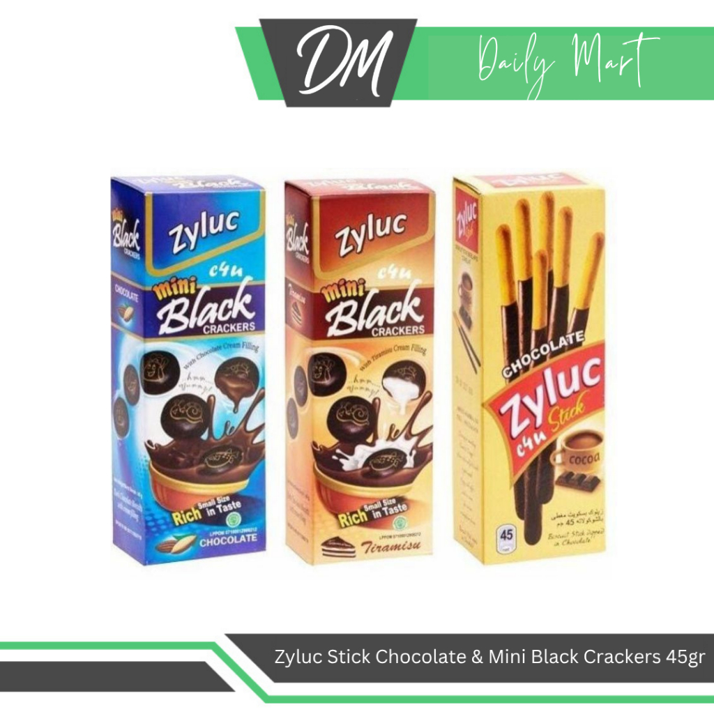 

Zyluc Stick Chocolate/Mini Black Crackers Chocolate/Mini Black Crackers Tiramisu 45gr - Cemilan Enak Murah Original Bergizi