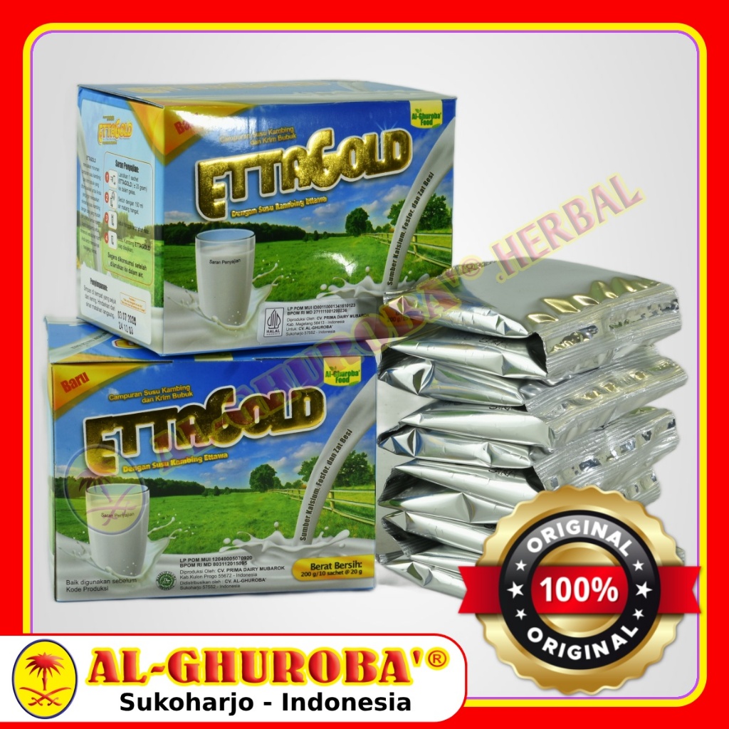 

EttaGold Susu Kambing Etawa Plus Kolustrum Sachet 20gr Al Ghuroba I Susu Plus Kolustrum
