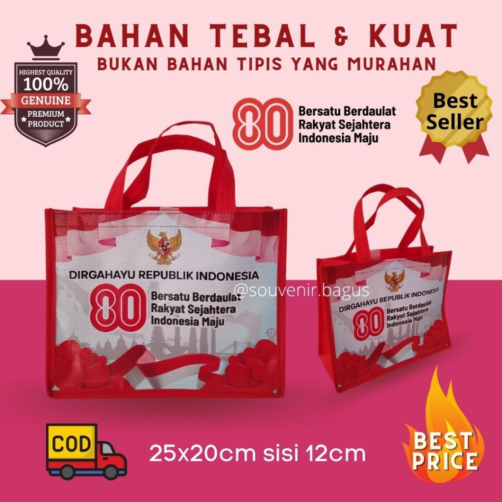 

Tas Lomba Agustusan Dirgahyu 80 Tahun Republik Indonesia Bingkisan Kemerdekaan Souvenir 17an