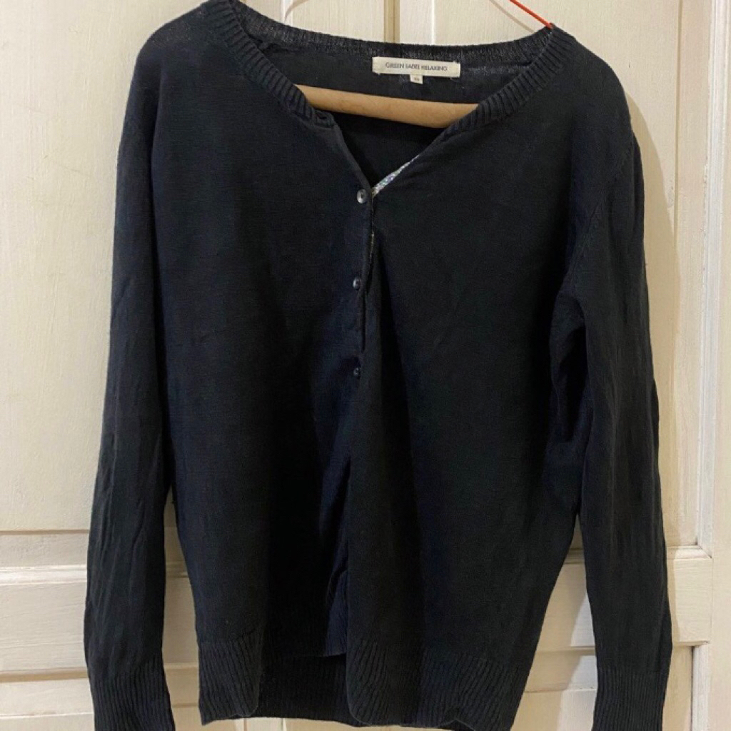 floral-patterned black cardigan from green label relaxing