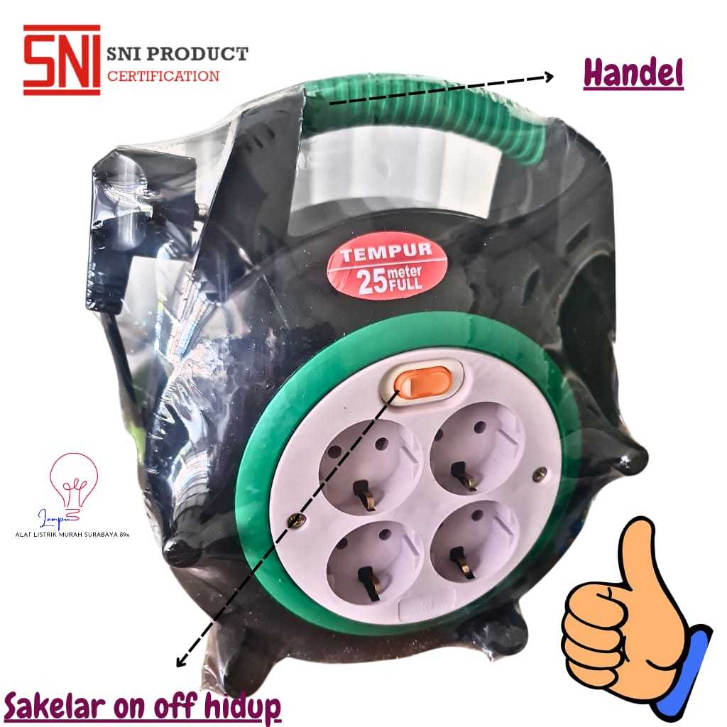 ROLL KABEL BOX KABEL 20 M 25 M COLOKAN LISTRIK STOP KONTAK + KABEL PANJANG 20 METER 25 METER TEMPUR