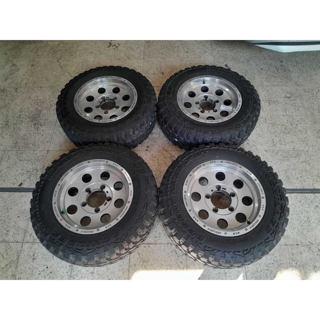 VELG MOBIL RACING CHALLENGER RING 15 LEBAR 7 LUBANG BAUT PCD 5X139 ET0 + BAN ACHILLES MT 27X8,5 R15 