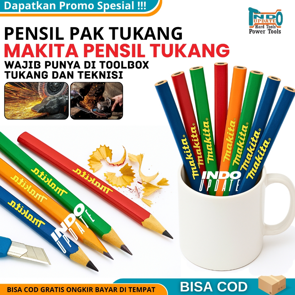 

Pensil Tukang kayu Pensil tukang bangunan 18cm Pinsil Tukang Makita Pensil Tukang Gepeng