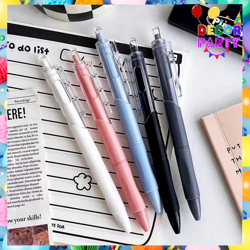 

DP Pulpen Gel Retractable 0.5mm Pena Aesthetic Cepat Kering Pena Cetekan Warna Polos Tinta Hitam Pen Tinta Gel Mekanik Ujung Lancip Bolpoin Cetek Alat Tulis Kantor Cute Ballpoint School Stationery ATK