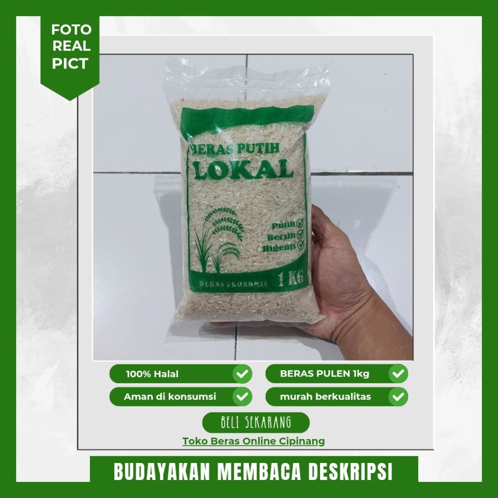 

beras putih lokal kemasan 1kg PULEN