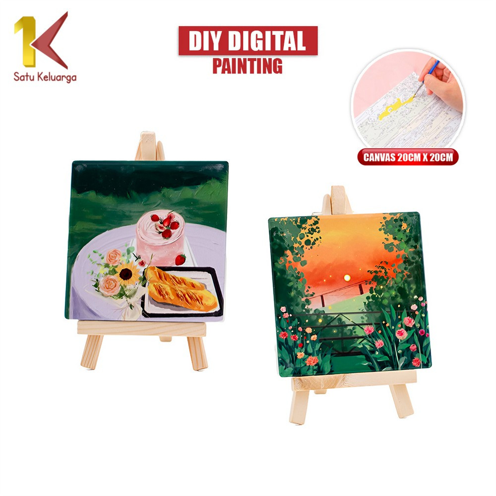 

EC Satu Keluarga Paint By Number Kit 20x20cm A110 DIY Canvas Acrylic Aesthetic Kanvas Siap Lukis Kit
