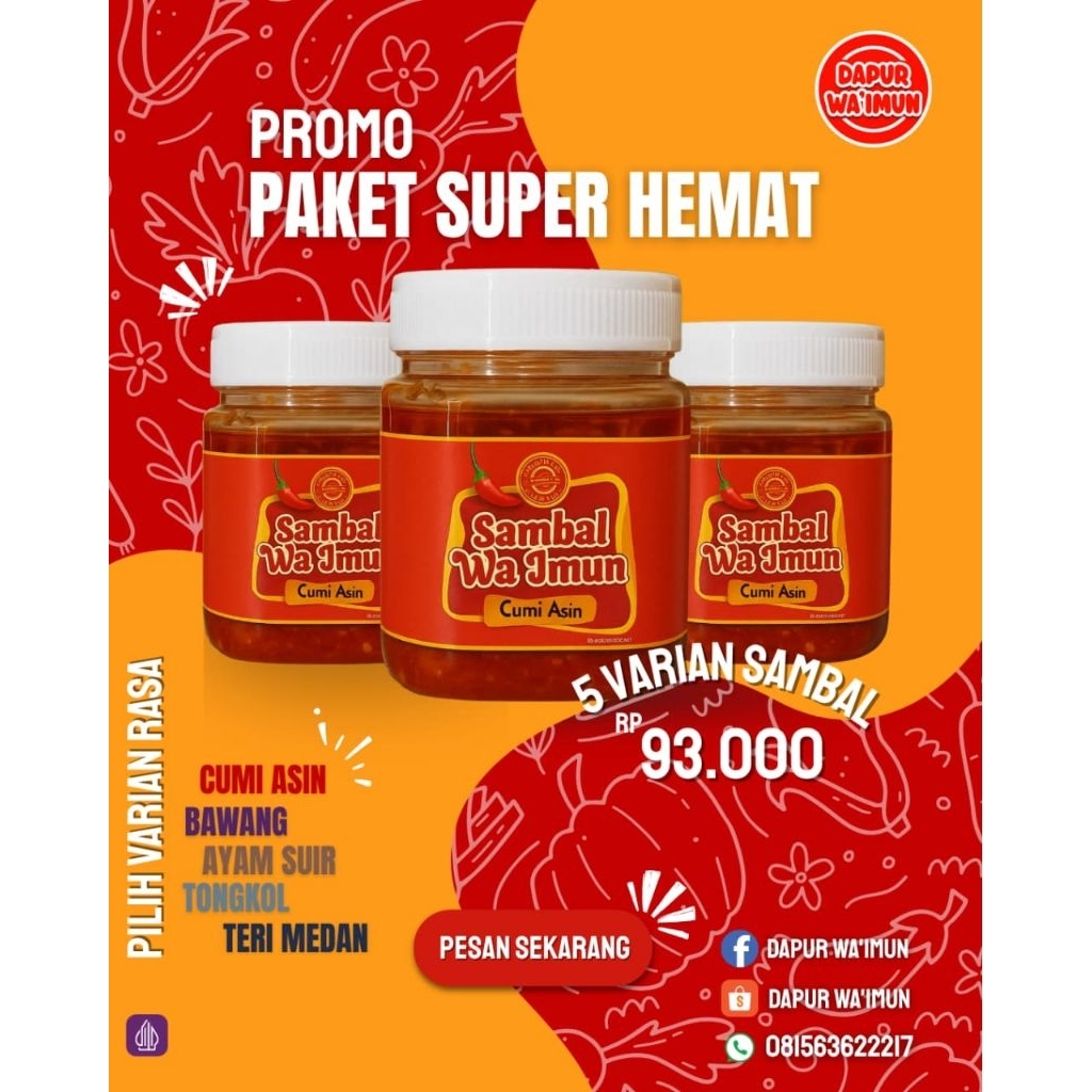 

sambal wa imun paket komplit 5 varian