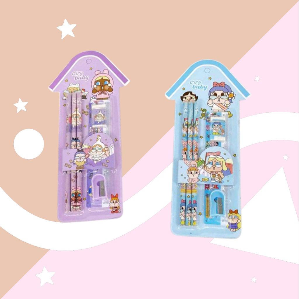 

Alat tulis 6in1 crybaby murah set alat tulis