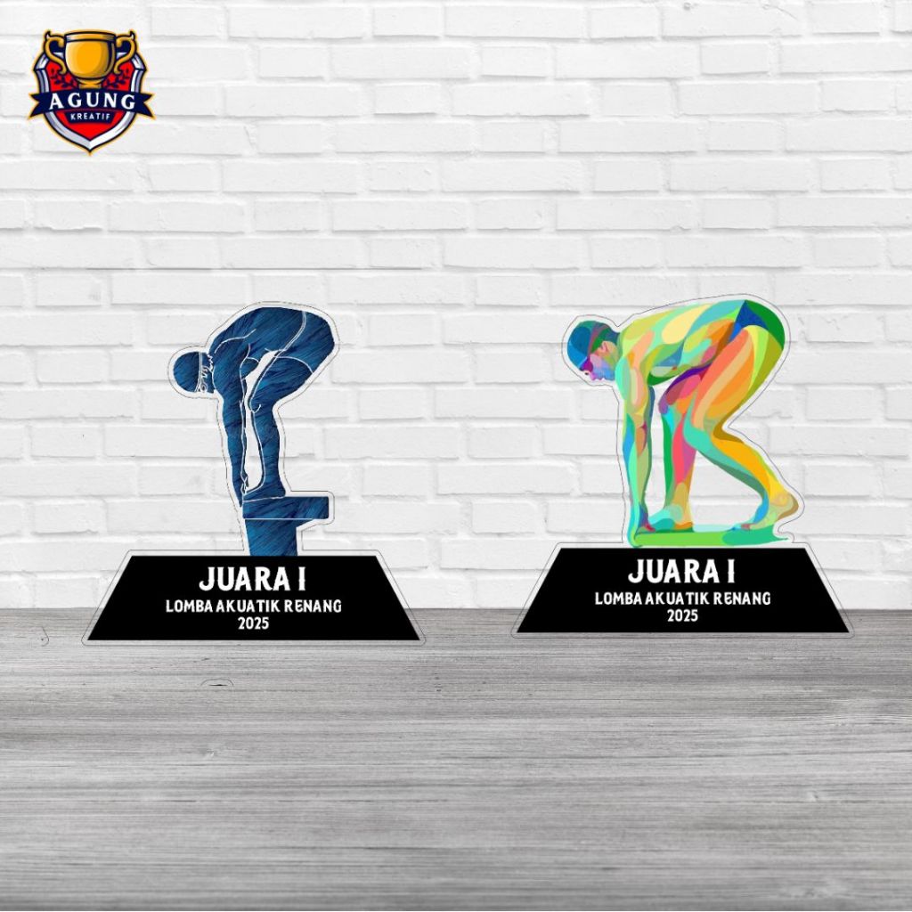 Trofi Cabang Olahraga Renang Bahan Akrilik | Plakat Akrilik Lomba Cabor Berenang