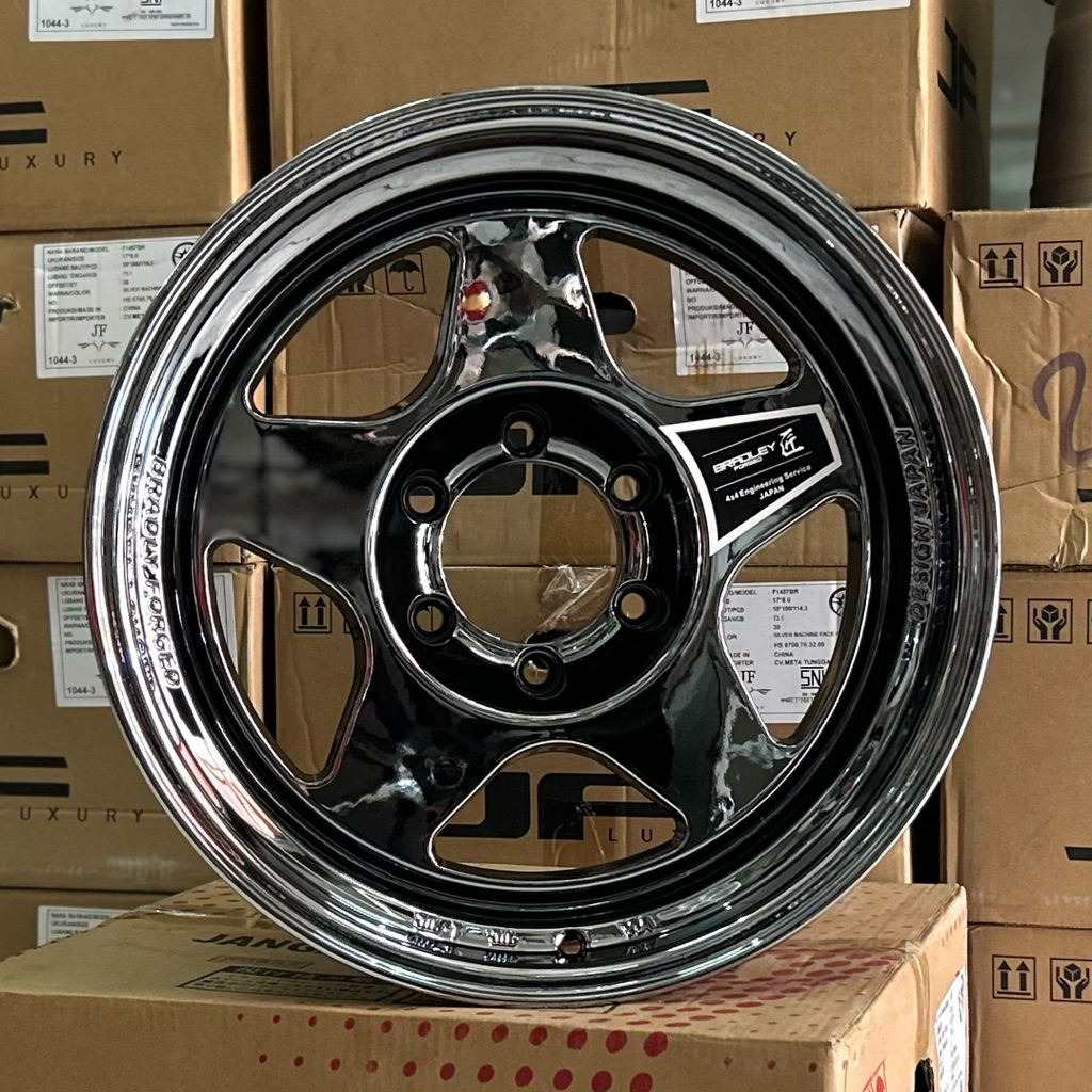 Velg Bradley Takumi Black Chrome Ring 18 Lebar 9 Pcd 6x139.7 Et 0 Warna Black Chrome | Velg R18 | Ve