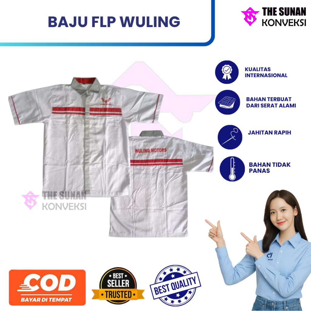 Seragam Wuling | Baju Mekanik Wuling | Baju Abu Wuling | Kemeja Abu Wuling | Baju Mekanik Wuling