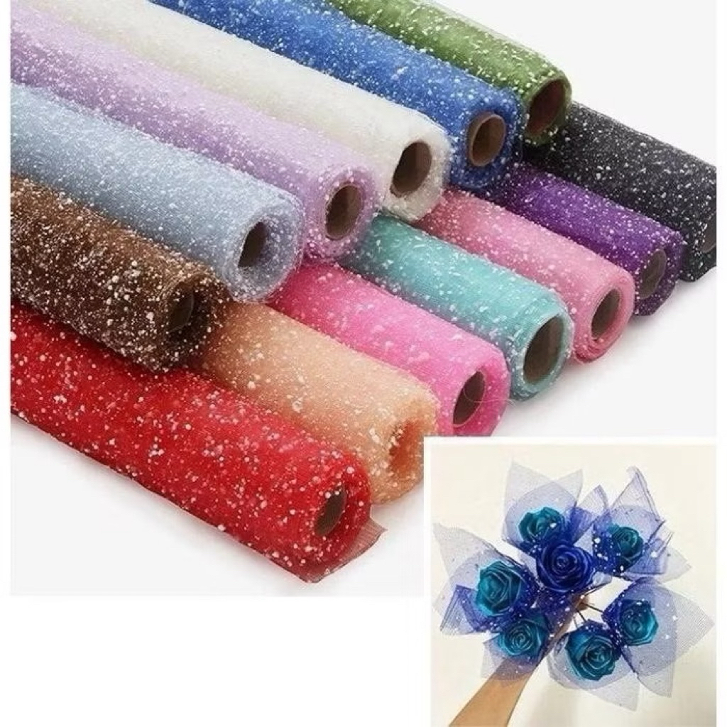 snow tile deco kain tile salju buket satin