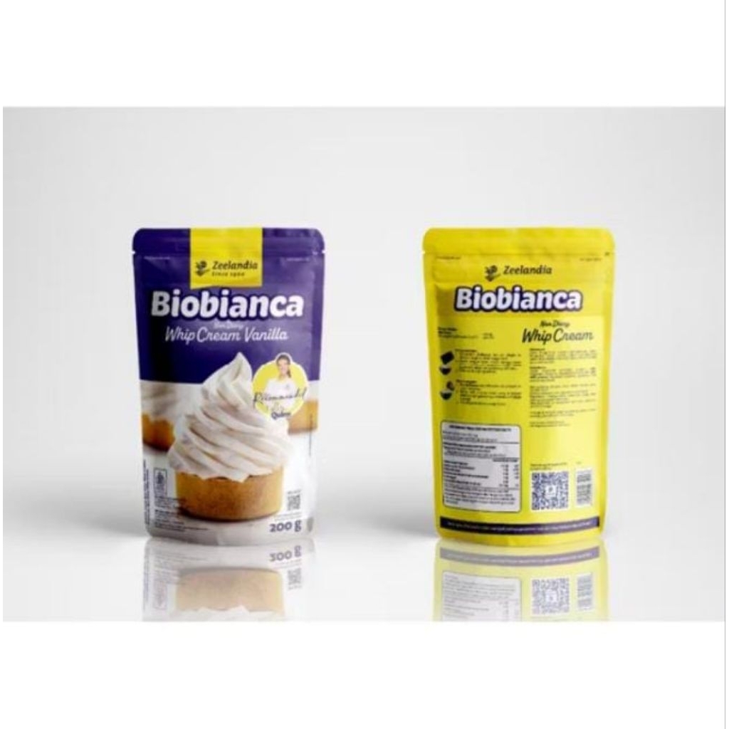 

Whipping cream biobianca 200gram kemasan pouch expired Maret 2026