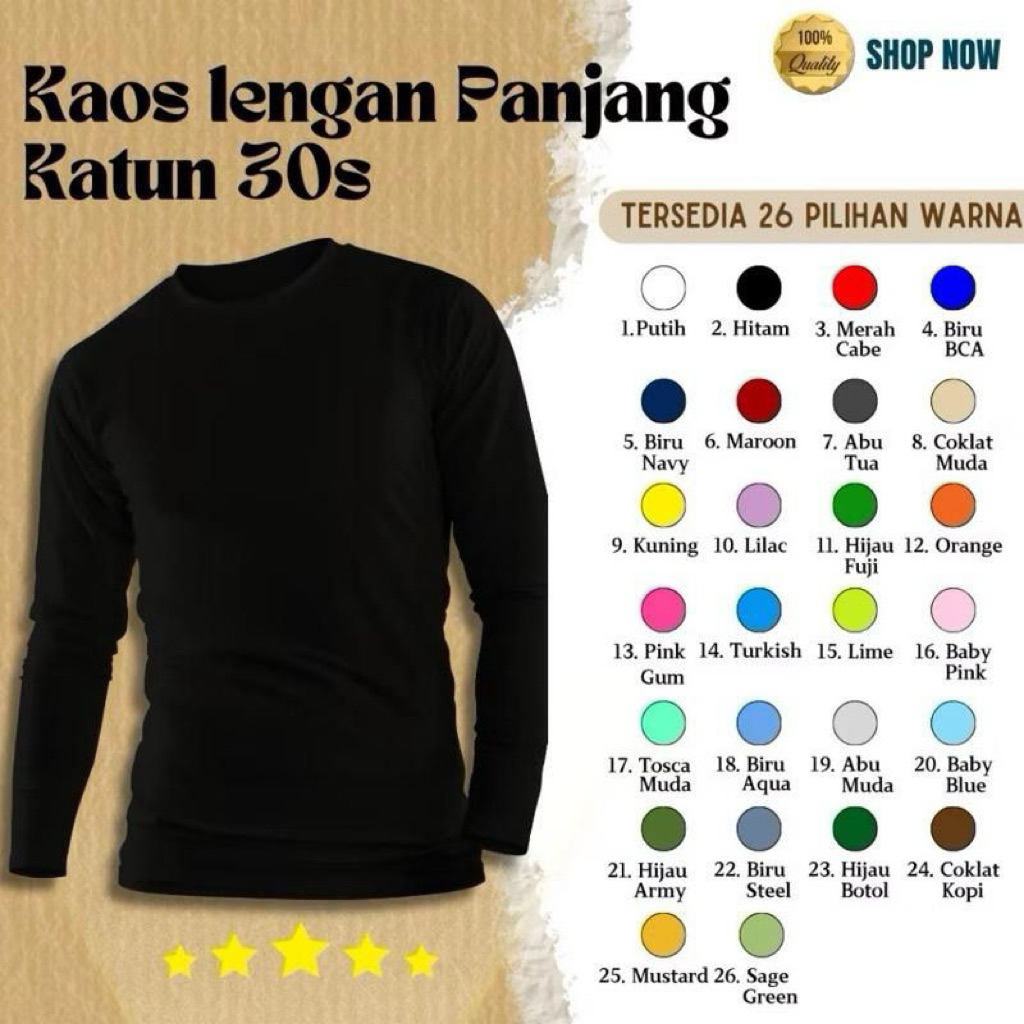 Kaos lengan panjang request order costum