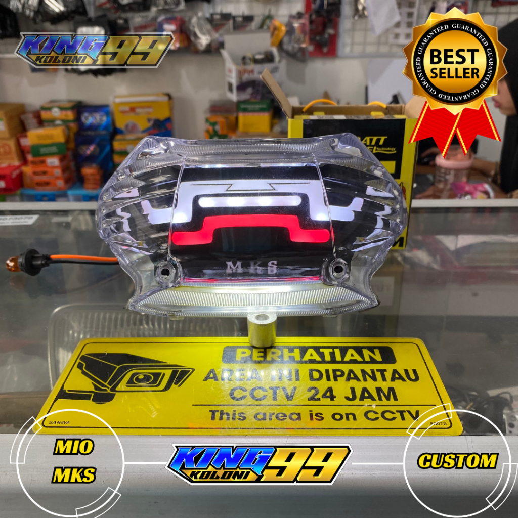 Lampu Stop Belakang Mio Sporty Modif Lazy Motif MKS Baru