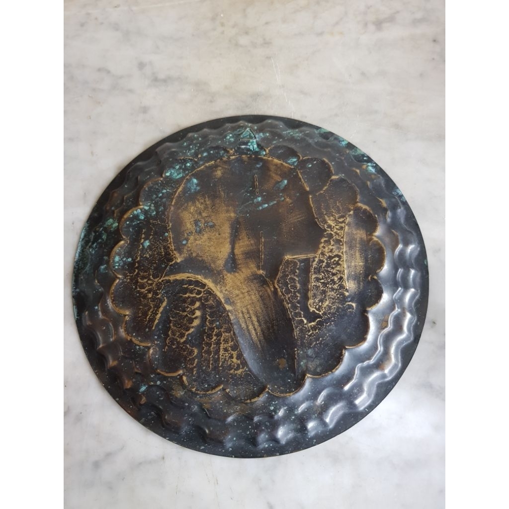 piring kuningan antik gambar mesiran